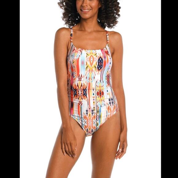 La Blanca Other - La Blanca Desert Dream One Piece Swimsuit Multicolor Ruched Size 12 NWT
